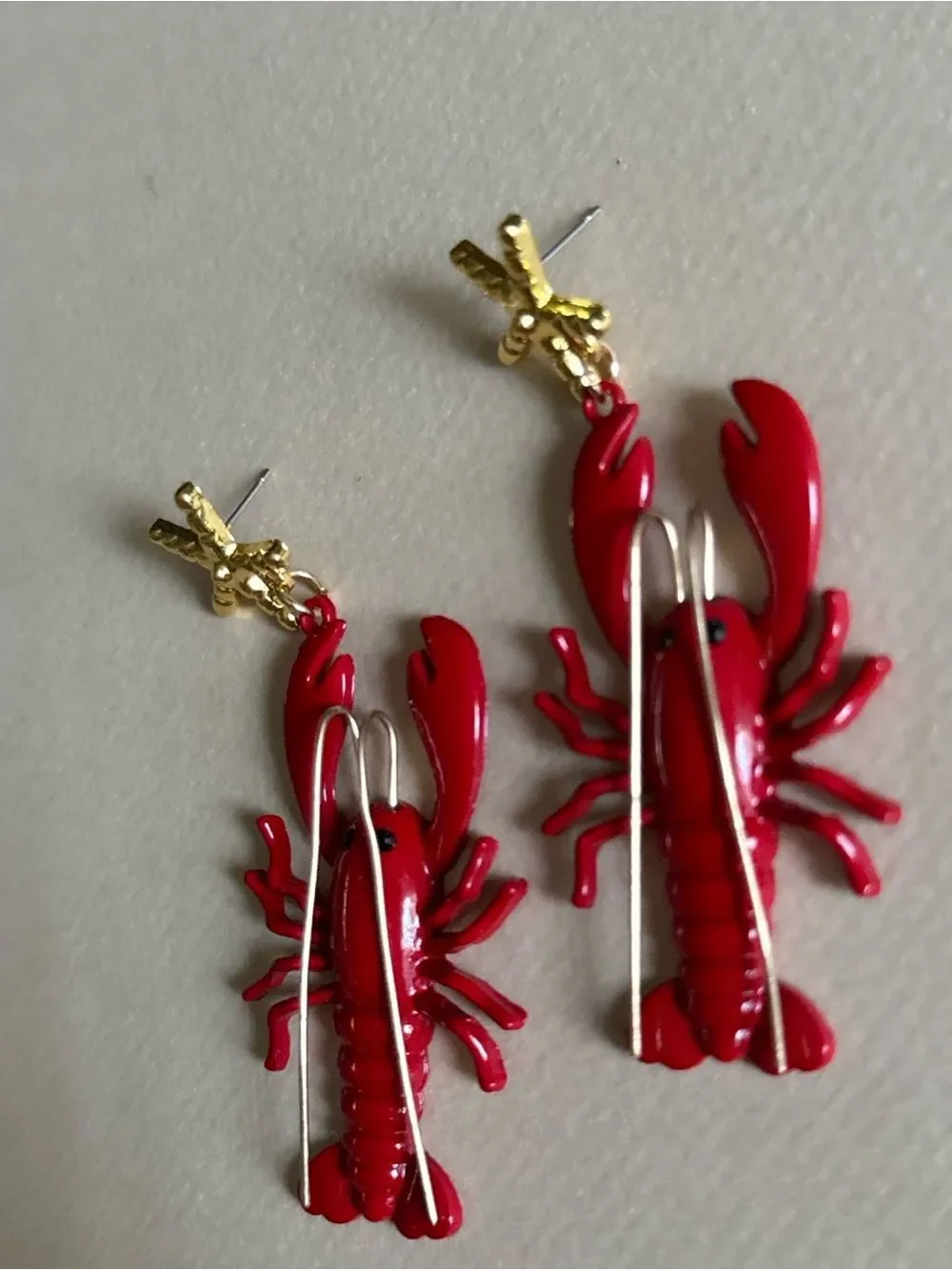 Red Lobster Drop Earrings #2692